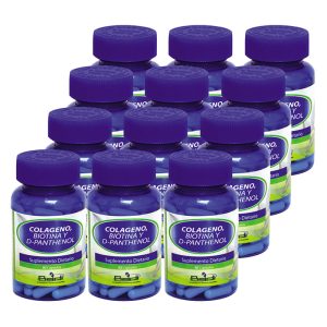 Colágeno + Biotina y D-pantenol BADI 12 Frascos X 90 Cap