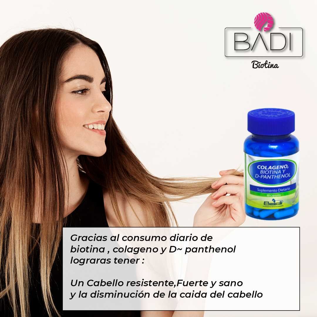 Colageno + Biotina y D-pantenol BADI X 90 Cap - Imagen 6