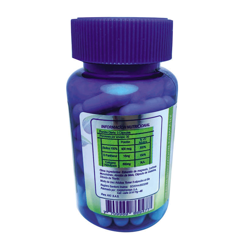 Colágeno + Biotina y D-pantenol BADI 6 Frascos X 90 Cap - Imagen 7