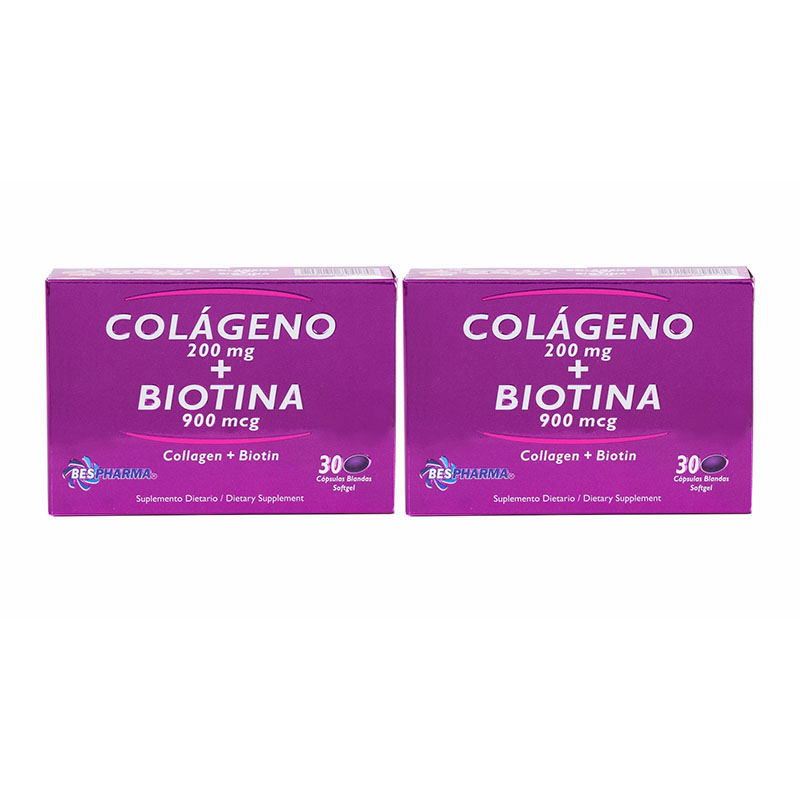 Colageno Hidrolizado + Biotina BESPHARMA 2 Cajas X 30 Cap