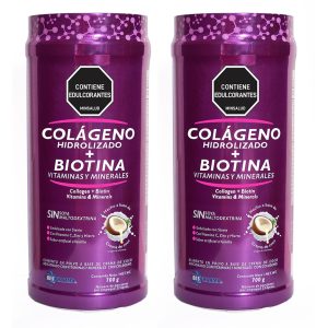 Colageno Hidrolizado + Biotina BESPHARMA Vainilla 2 Frascos X 700 g