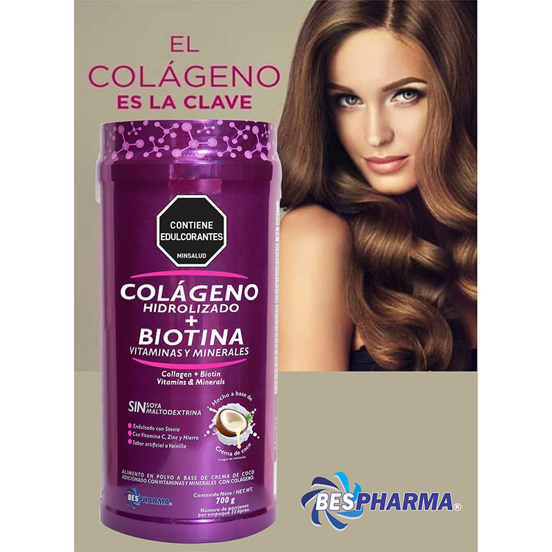 Colageno Hidrolizado + Biotina BESPHARMA Vainilla X 700 g - Imagen 7