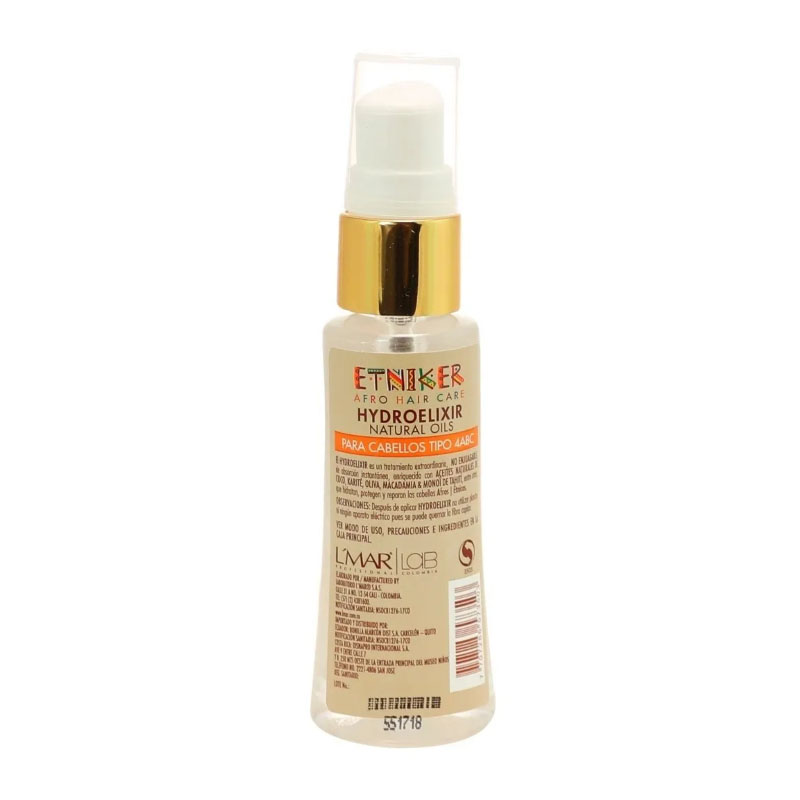 Tratamiento Capilar Hydroelixir ETNIKER LMAR X 38 ml - Imagen 2