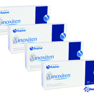 Minoxidil Crecimiento Capilar MINOXITEN SUIPHAR 4 Cajas X 30 Tab