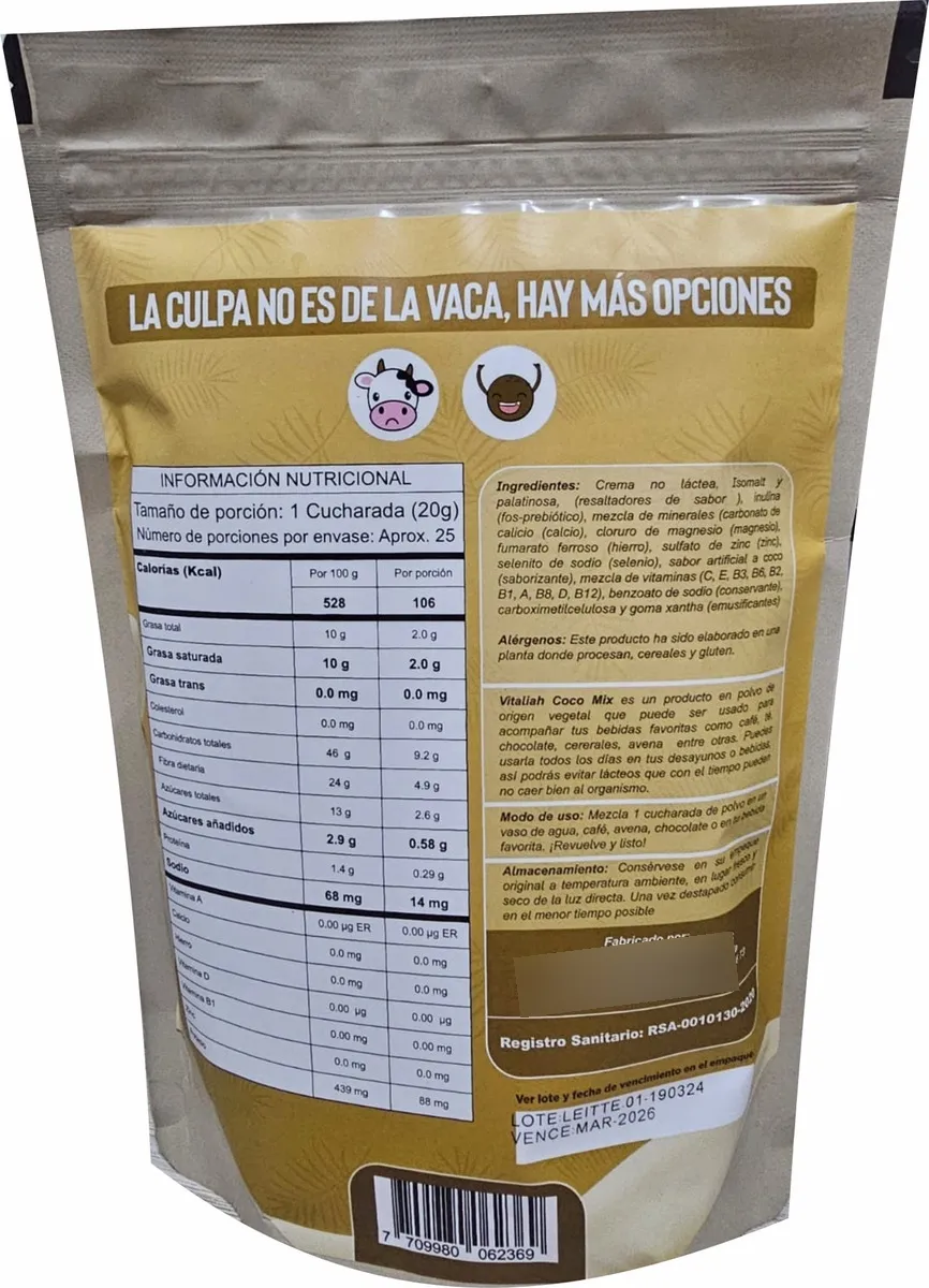 Leche De Coco En Polvo Vitaliah - Imagen 2